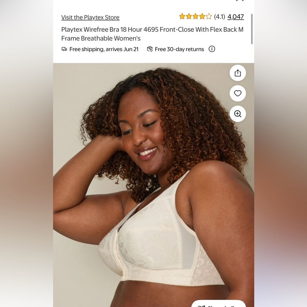 Playtex Light Beige Comfort Bra with Wide Straps